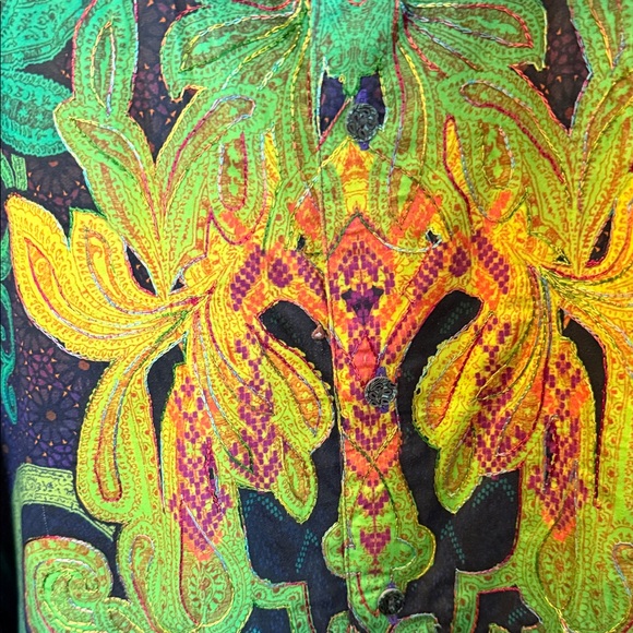 Robert Graham Alberti Green and Purple Patterned Shirt - Picture 3 of 5